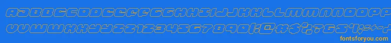 groovysmoothieoutital Font – Orange Fonts on Blue Background