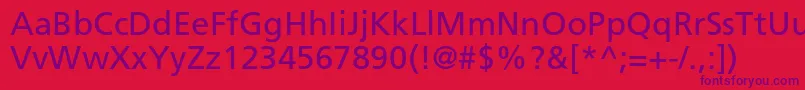 FrutigerLt55Roman Font – Purple Fonts on Red Background