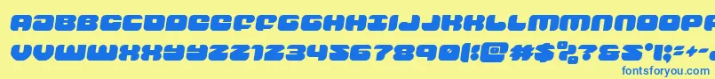groovysmoothiesemital-Schriftart – Blaue Schriften auf gelbem Hintergrund