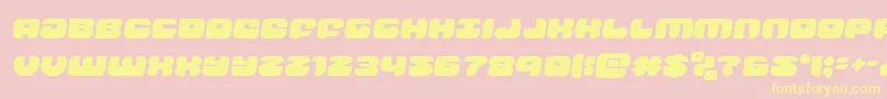 Weitere Informationen zur groovysmoothiesemital-Schriftart groovysmoothiesemital-Schriftart – Gelbe Schriften auf rosa Hintergrund
