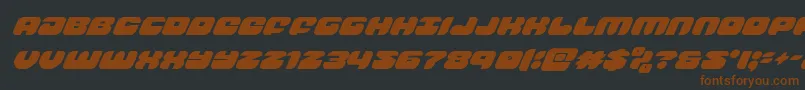 Шрифт groovysmoothiesuperital – коричневые шрифты на чёрном фоне
