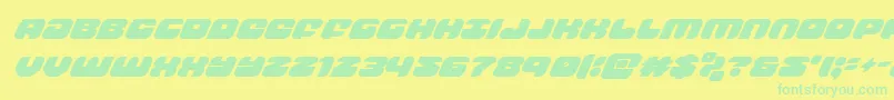 Шрифт groovysmoothiesuperital – зелёные шрифты на жёлтом фоне