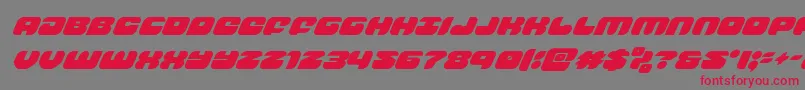 groovysmoothiesuperital Font – Red Fonts on Gray Background