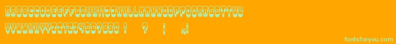 Groowing Font – Green Fonts on Orange Background