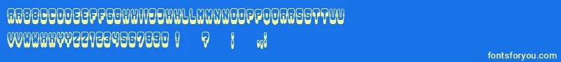 Groowing Font – Yellow Fonts on Blue Background