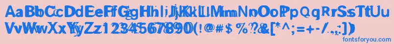 GROSAF   Font – Blue Fonts on Pink Background