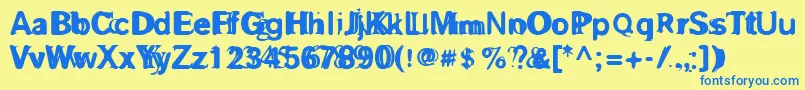 GROSAF   Font – Blue Fonts on Yellow Background