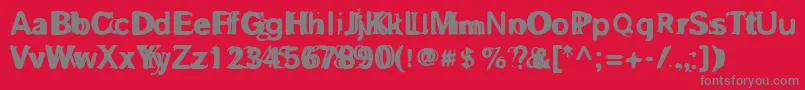 フォントGROSAF   – 赤い背景に灰色の文字