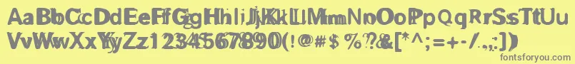 Czcionka GROSAF   – szare czcionki na żółtym tle