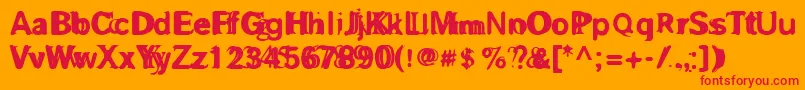 フォントGROSAF   – オレンジの背景に赤い文字