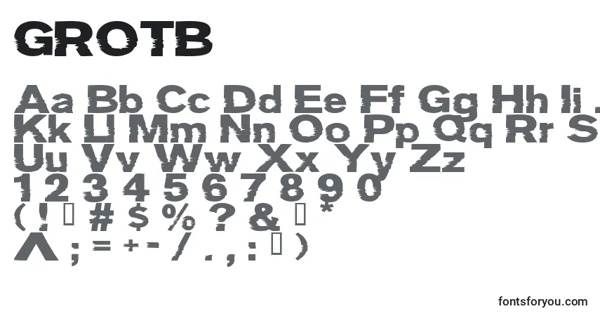 Шрифт GROTB    (128624) – алфавит, цифры, специальные символы