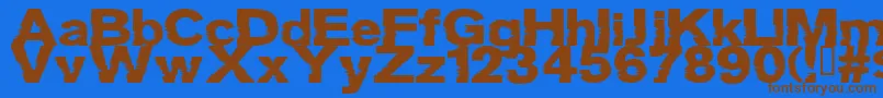 Шрифт GROTB    – коричневые шрифты на синем фоне