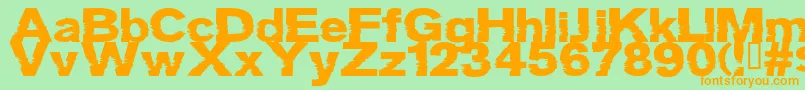 Więcej informacji o czcionce GROTB    Czcionka GROTB    – pomarańczowe czcionki na zielonym tle