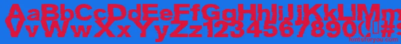 GROTB    Font – Red Fonts on Blue Background