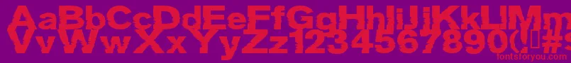 フォントGROTB    – 紫の背景に赤い文字