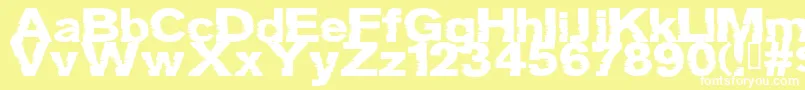 Fonte GROTB    – fontes brancas em um fundo amarelo