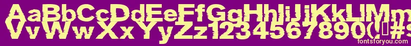 GROTB   -fontti – keltaiset fontit violetilla taustalla