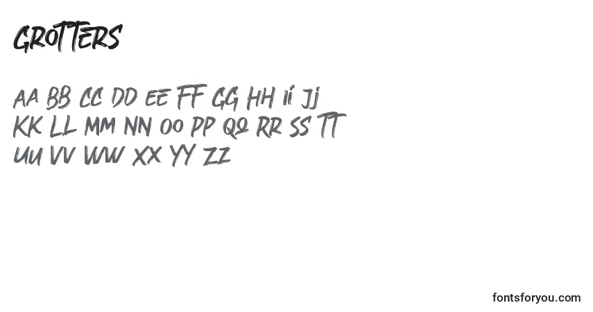 Czcionka Grotters – alfabet, cyfry, specjalne znaki