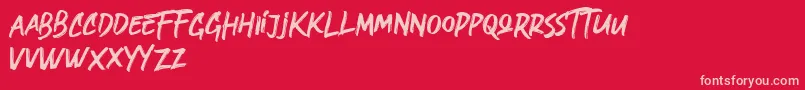 Grotters Font – Pink Fonts on Red Background