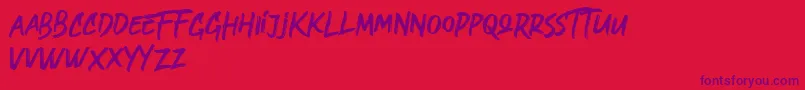 Grotters Font – Purple Fonts on Red Background