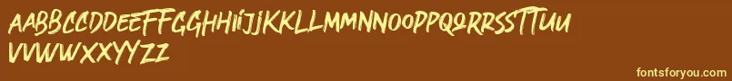 Grotters Font – Yellow Fonts on Brown Background