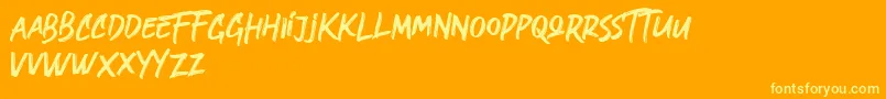 Grotters Font – Yellow Fonts on Orange Background