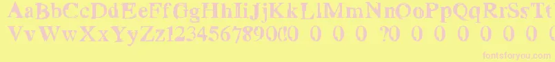 GROTTO Font – Pink Fonts on Yellow Background