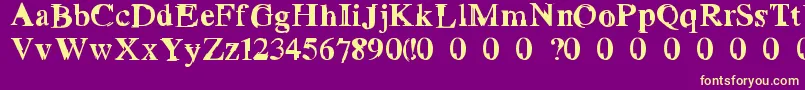 GROTTO Font – Yellow Fonts on Purple Background