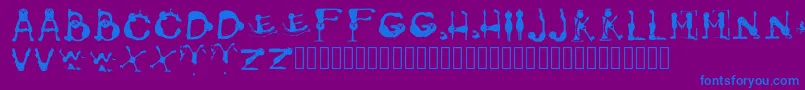 GroversPain Regular Font – Blue Fonts on Purple Background