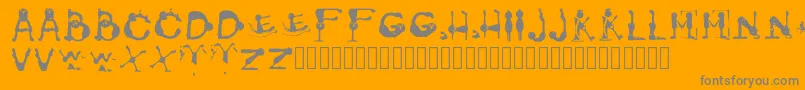 GroversPain Regular-Schriftart – Graue Schriften auf orangefarbenem Hintergrund