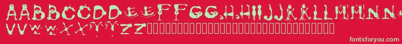 フォントGroversPain Regular – 赤い背景に緑の文字