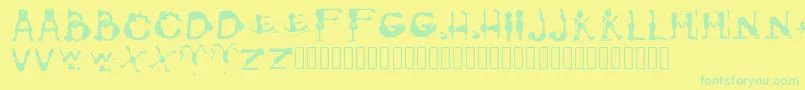 GroversPain Regular Font – Green Fonts on Yellow Background