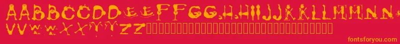 GroversPain Regular Font – Orange Fonts on Red Background