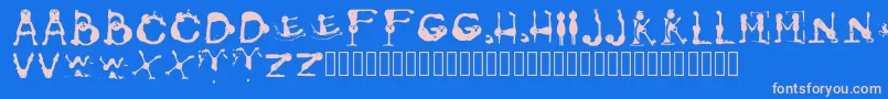 GroversPain Regular Font – Pink Fonts on Blue Background