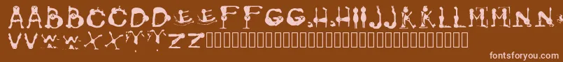 GroversPain Regular Font – Pink Fonts on Brown Background