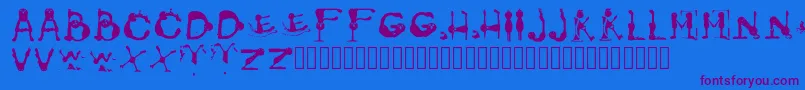 GroversPain Regular Font – Purple Fonts on Blue Background