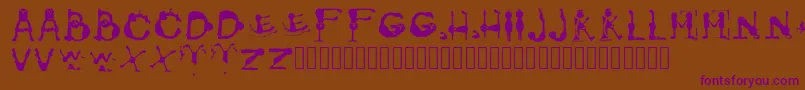GroversPain Regular Font – Purple Fonts on Brown Background