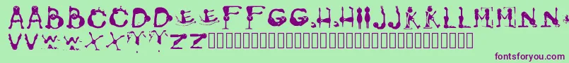 GroversPain Regular Font – Purple Fonts on Green Background