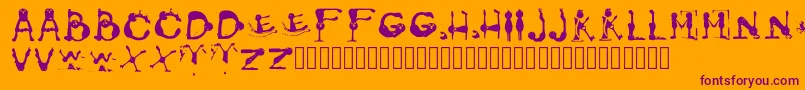 GroversPain Regular Font – Purple Fonts on Orange Background
