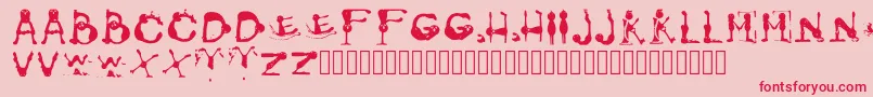 GroversPain Regular Font – Red Fonts on Pink Background