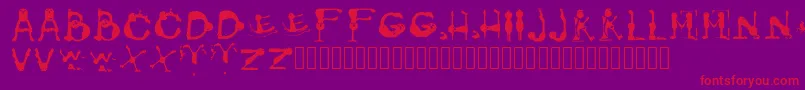 GroversPain Regular-Schriftart – Rote Schriften auf violettem Hintergrund