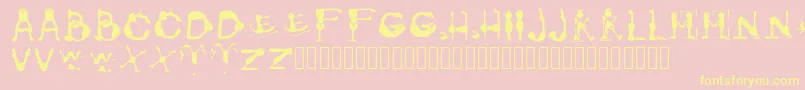 GroversPain Regular-Schriftart – Gelbe Schriften auf rosa Hintergrund
