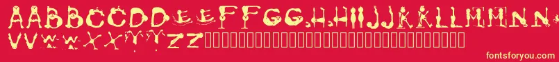 GroversPain Regular Font – Yellow Fonts on Red Background