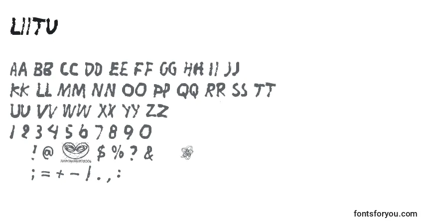 A fonte Liitu – alfabeto, números, caracteres especiais
