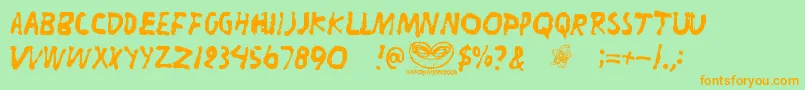 Liitu Font – Orange Fonts on Green Background
