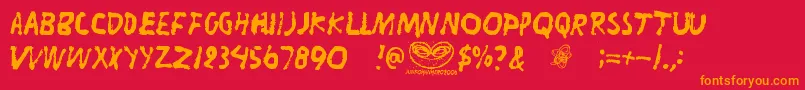 Liitu Font – Orange Fonts on Red Background
