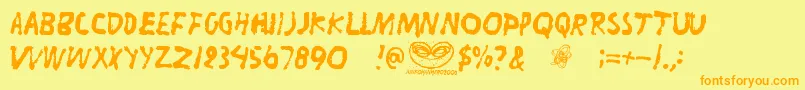 Liitu Font – Orange Fonts on Yellow Background