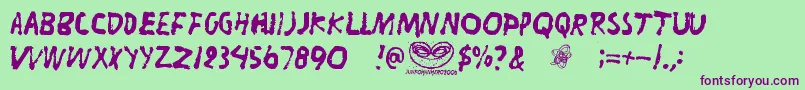 Liitu Font – Purple Fonts on Green Background