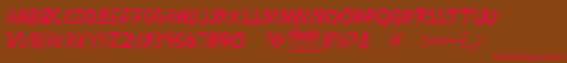 Liitu Font – Red Fonts on Brown Background