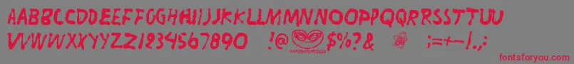 Liitu Font – Red Fonts on Gray Background